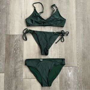 Aerie Shine Rib Bikini Set in Sycamore